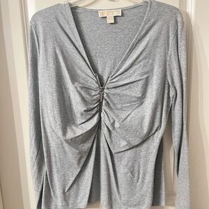 Michael Kors Heather Gray V-Neck Tee